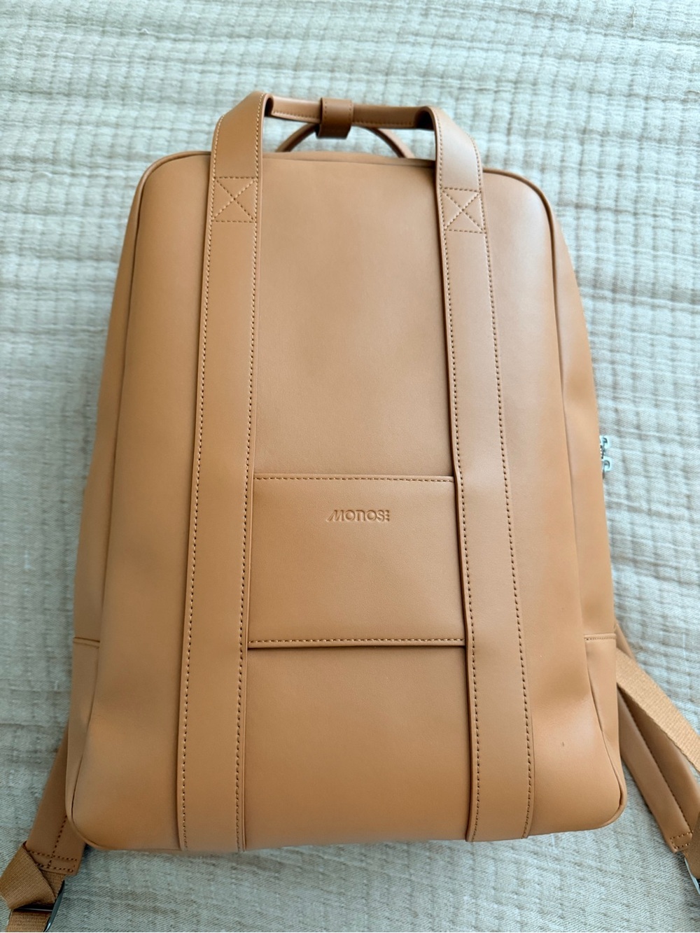 MONOS Tan Leather Backpack — Sleek Women’s Carry